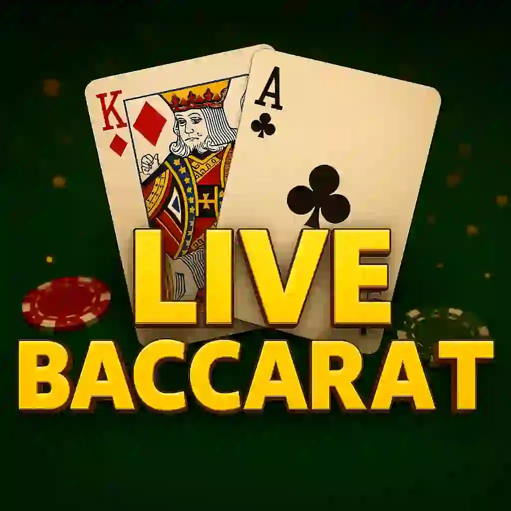 Live Baccarat slot logo by Evolution at Spellwin Casino